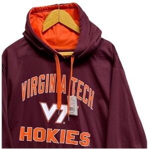 J. America Virginia Tech Hokies Hoodie Mens XL Maroon Orange VT Pullover New